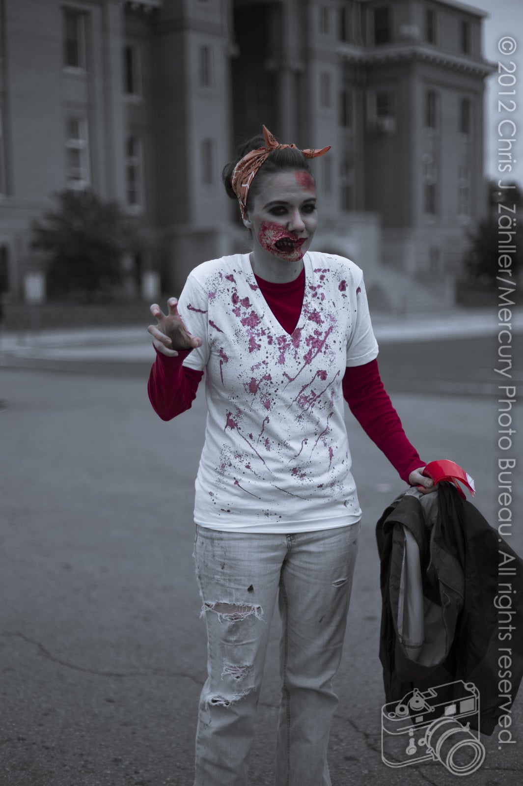 Zombie with Orange Bandana — Oklahoma’s Premier Zombie Race: Zombie Bolt 5K, Guthrie, Oklahoma