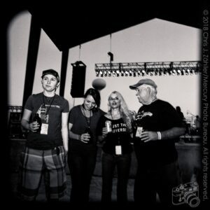 Rachel Coats, Lucciana Costa, Amilia K. Spicer, & Tim Buchanan (I) — Backstage at the 21st Annual Woody Guthrie Festival, 2018