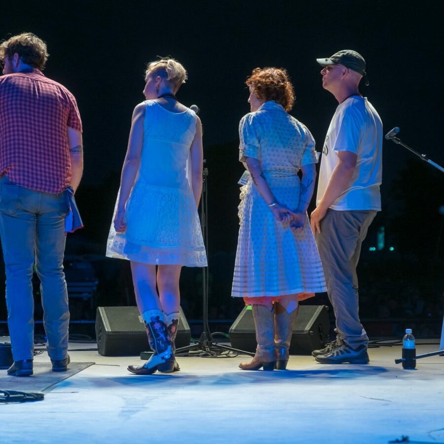 Jason Scott, Ken Pomeroy, Nellie Marie Clay, & Jared Tyler Seen from Upstage — 21st Annual Woody Guthrie Festival, 2018