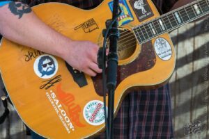 Bryon’s Guitar (Detail) — 21st Annual Woody Guthrie Festival, 2018