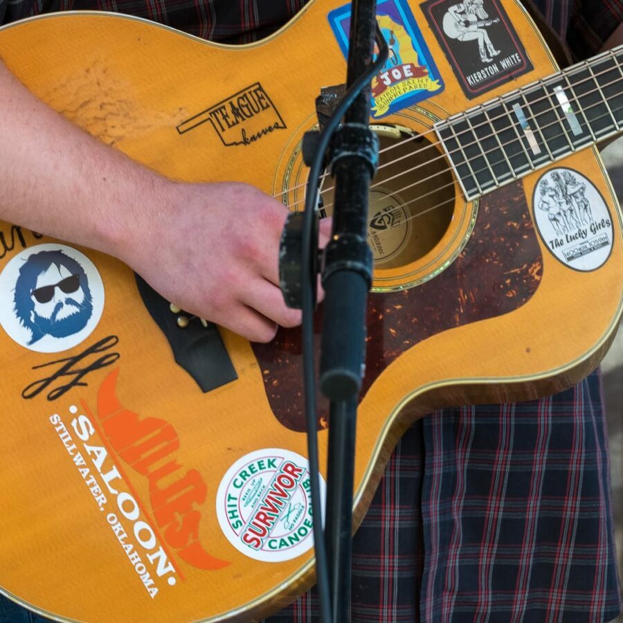 Bryon’s Guitar (Detail) — 21st Annual Woody Guthrie Festival, 2018