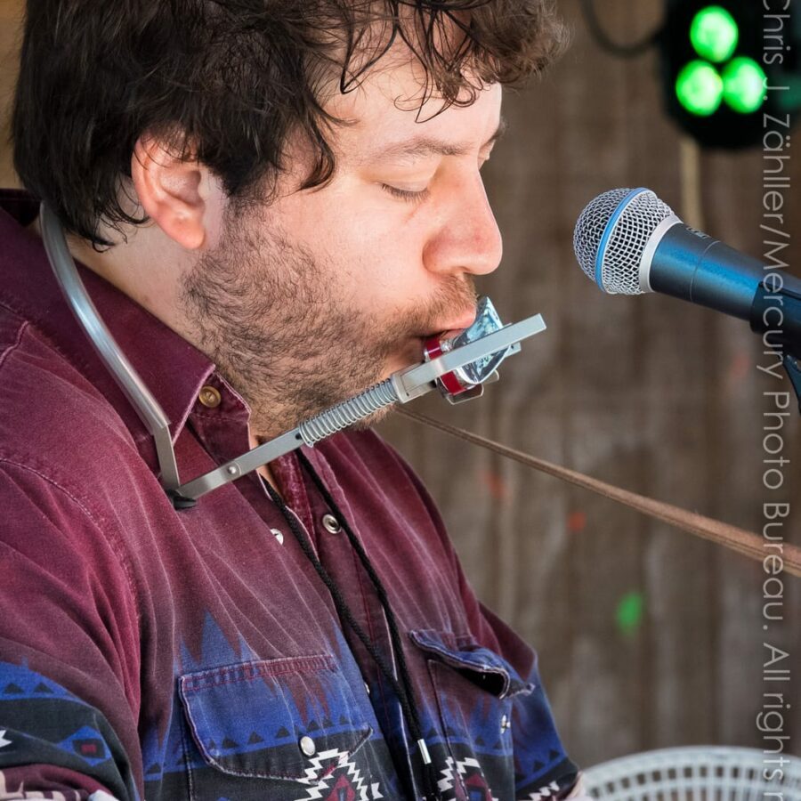 Brad Playing Harmonica — 21st Annual Woody Guthrie Festival, 2018