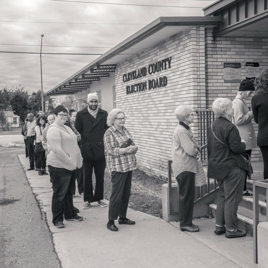 Voters in Line (I) — Cleveland Co., Oklahoma 2018 Midterm Election Early In-Person Absentee Voting