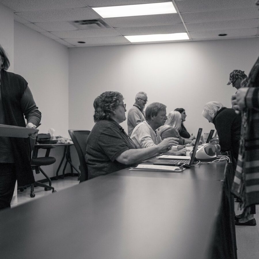 Poll Workers Processing Paperwork & Fetching Ballots — Cleveland Co., Oklahoma 2018 Midterm Election Early In-Person Absentee Voting