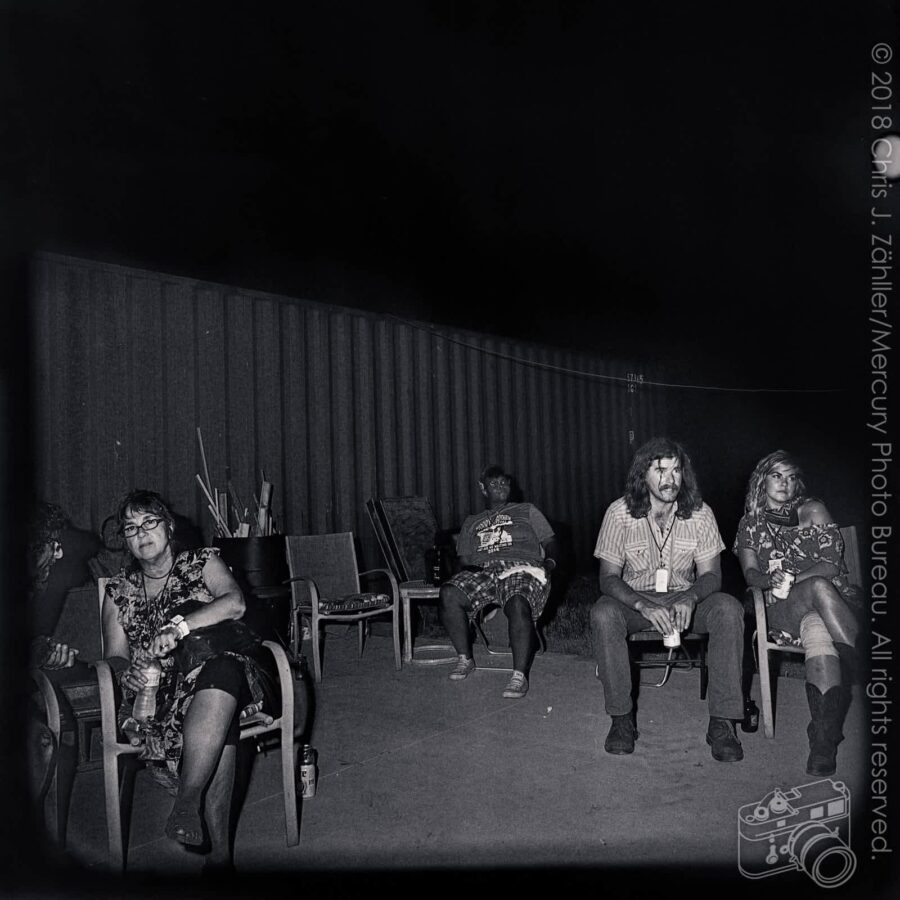 GiGi Benno, Crys Matthews, Luke Callen, & Rachel Cline — Backstage at the 21st Annual Woody Guthrie Festival, 2018