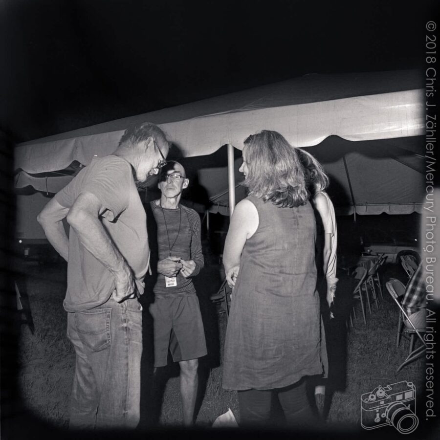 Bob Livingston, Don Conoscenti, & Vivian Nesbitt — Backstage at the 21st Annual Woody Guthrie Festival, 2018