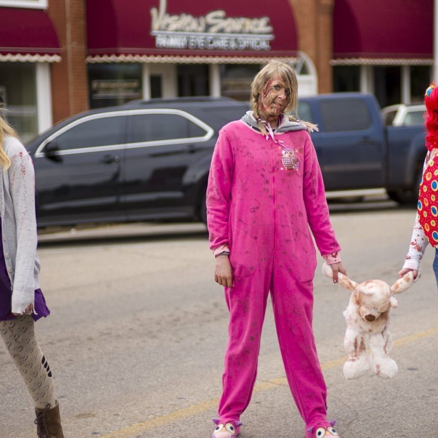 Girl, Bear, & Clown (I) — Oklahoma’s Premier Zombie Race: Zombie Bolt 5K, Guthrie, Oklahoma