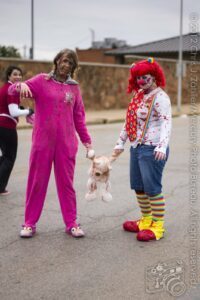 Girl, Bear, & Clown (II) — Oklahoma’s Premier Zombie Race: Zombie Bolt 5K, Guthrie, Oklahoma