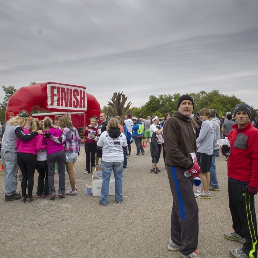 Crowd at Finish Line (I) — Oklahoma’s Premier Zombie Race: Zombie Bolt 5K, Guthrie, Oklahoma