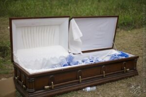 Coffin with Gimme Cups — Oklahoma’s Premier Zombie Race: Zombie Bolt 5K, Guthrie, Oklahoma