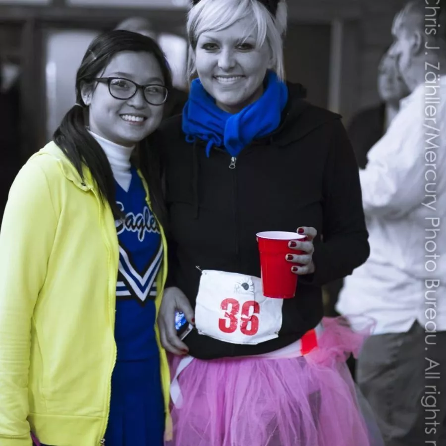 Cheerleader & Tutu — Zombie Bolt After Life Party, Guthrie, Oklahoma