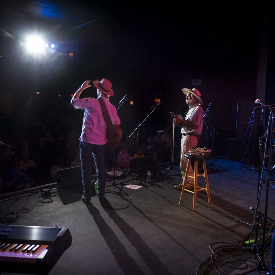 Larry & Pete, Seen from Upstage — 22nd Annual Woody Guthrie Festival, 2019