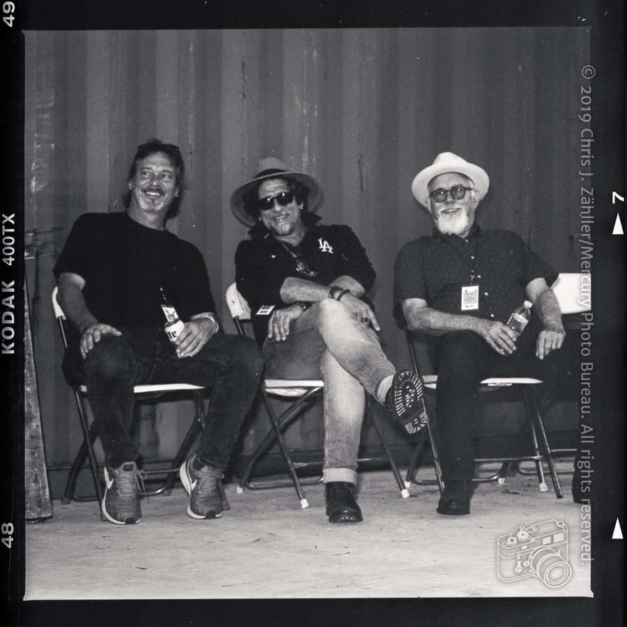 Tom Breiding, Dan Navarro, & Bob Williams (Backstage) — 22nd Annual Woody Guthrie Festival, 2019