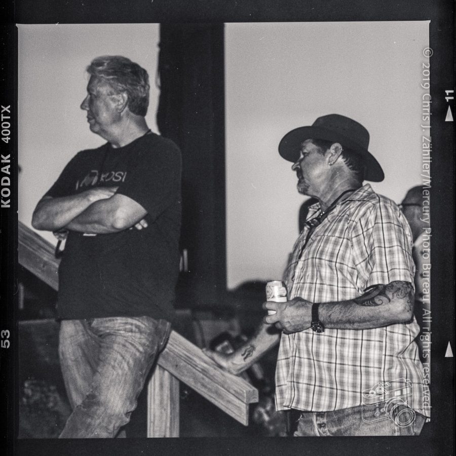 Roger Osburne & Mez Mezera on the Stage Steps — 22nd Annual Woody Guthrie Festival, 2019