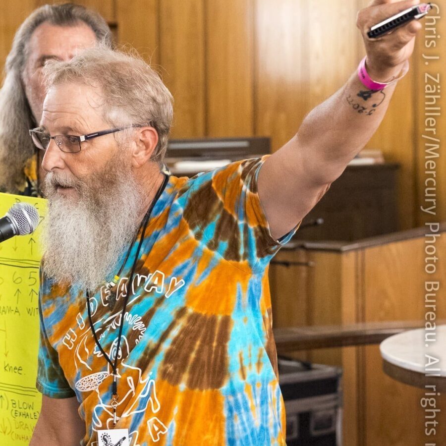 John Shows the Correct Grip (I) — 22nd Annual Woody Guthrie Festival, 2019