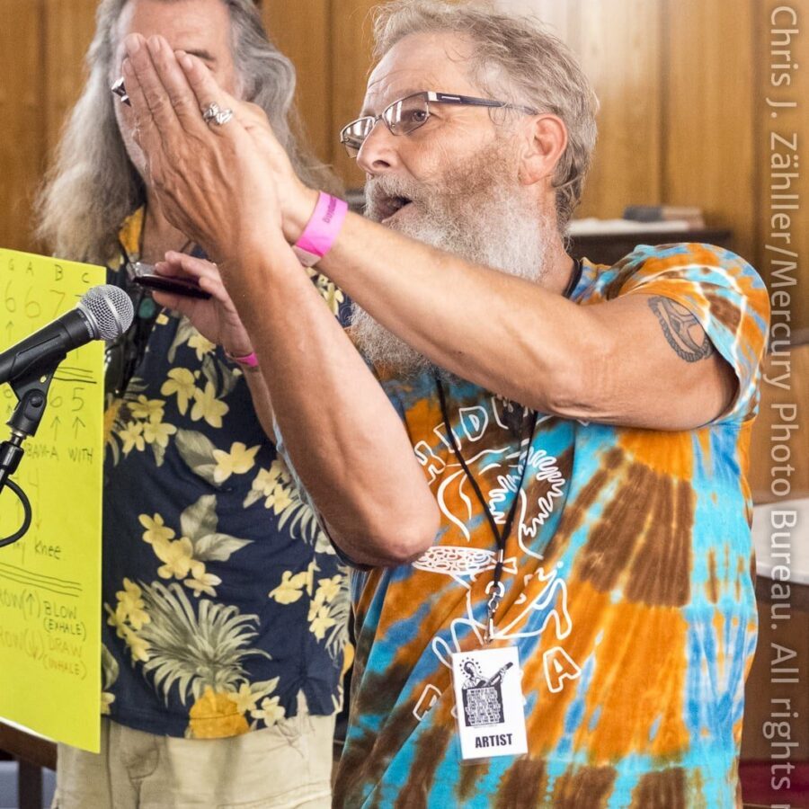 John Shows the Correct Grip (II) — 22nd Annual Woody Guthrie Festival, 2019
