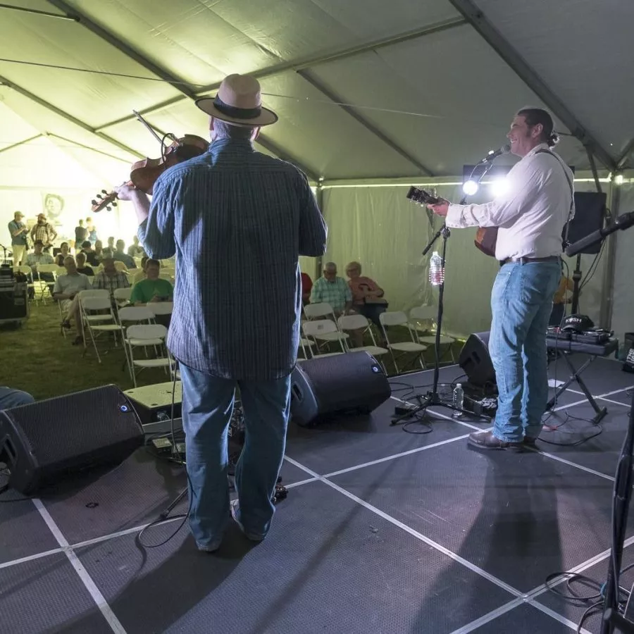 Pushing Chain (Upstage View) — 22nd Annual Woody Guthrie Festival, 2019