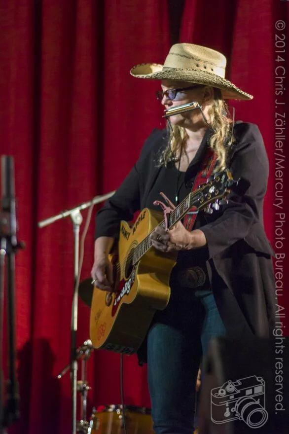 Nancy with Harmonica — 17th Annual Woody Guthrie Folk Festival, 2014