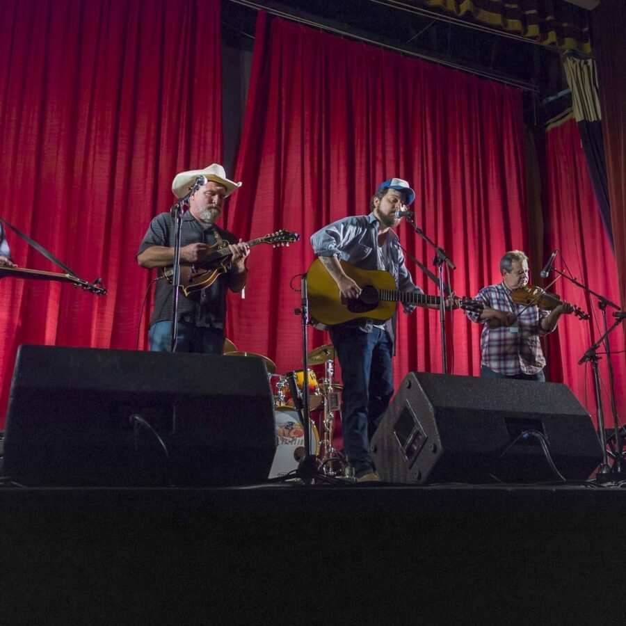 Kyle Dismukes, Kurt “Frenchy” Nielsen, Wink Burcham, Kevin Smith, & Chris “Poppa” Foster — 17th Annual Woody Guthrie Folk Festival, 2014